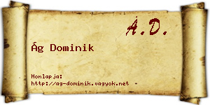 Ág Dominik névjegykártya